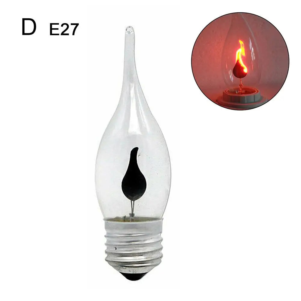 LED Flame Effect Candle Bulb – Vintage Edison Fire Lamp for Home Decor