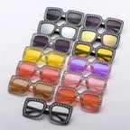 Rhinestone Square Sunglasses – UV400 Kids Eyewear for Outdoor Sun Protection
