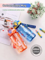 Dinosaur Plastic Water Bottle – 600ml Leakproof Sippy Cup for Kids