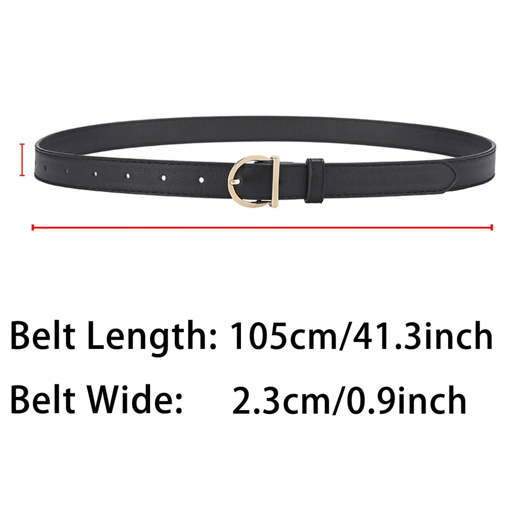 Genuine Leather Slim Belt – Adjustable Pin Buckle for Jeans and Casual Wear