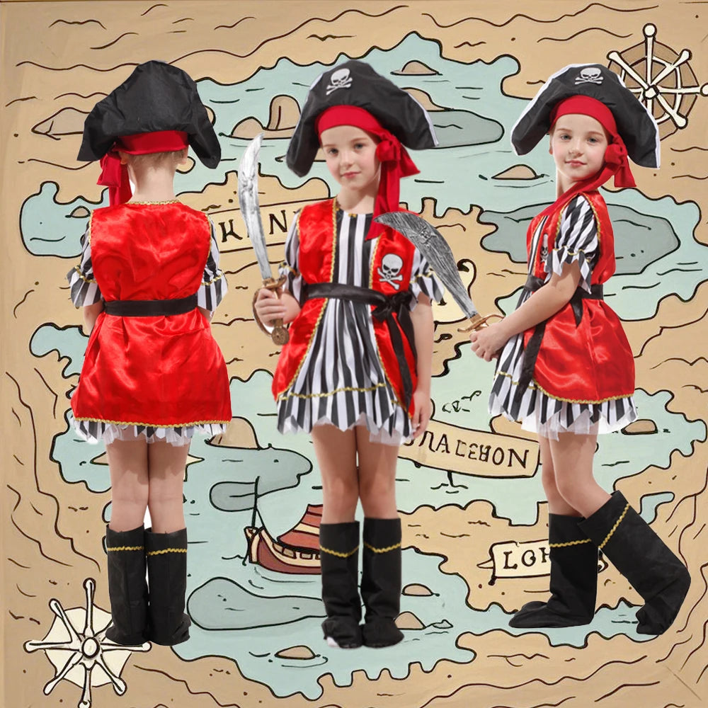 Girls Pirate Costume Set – Adventure Outfit for Halloween Cosplay