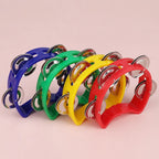 Handheld Plastic Tambourine – 4-Bell Musical Instrument for Rhythm Percussion