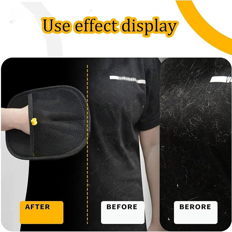 Reusable Pet Hair Grooming Gloves – Double Sided Tool for Sofa and Carpet