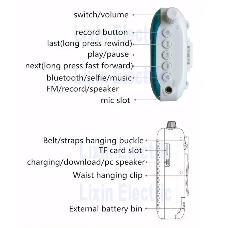 Portable Voice Amplifier – Wireless Bluetooth Speaker for Teaching and Tours