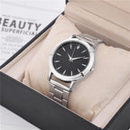 Stainless Steel Couple Watch – Silver Mesh Quartz for Fashion Accessories