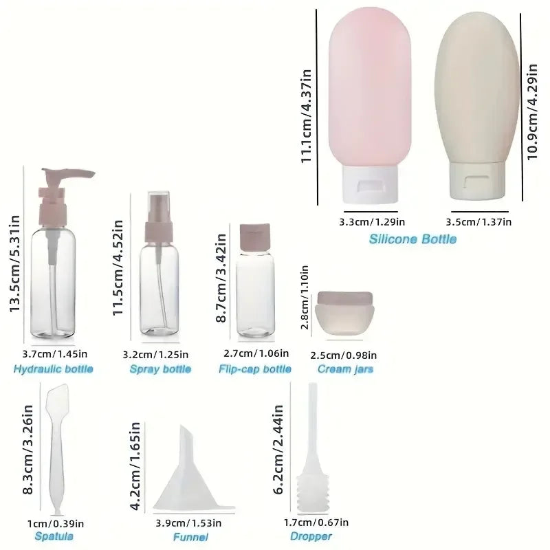 Silicone Travel Bottle Set – Refillable Liquid Containers for Toiletry Storage