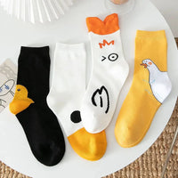Cartoon Duck Mid-Tube Socks – Cute Animal Crew Socks for Kids