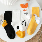 Cartoon Duck Mid-Tube Socks – Cute Animal Crew Socks for Kids