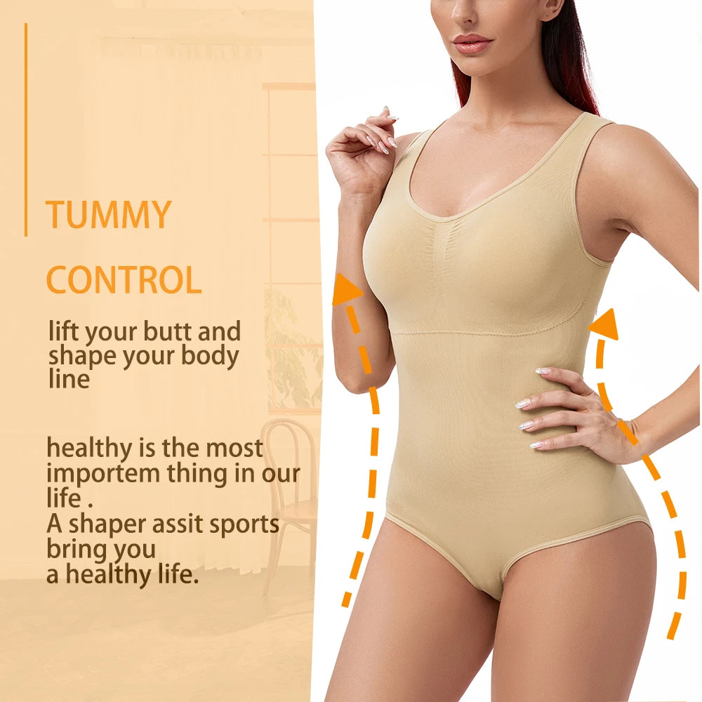 Tummy Control Shapewear Bodysuit – Slimming Waist Trainer for Women Fajas
