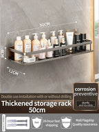 Aluminum Bathroom Shelf – Wall Mounted Storage Rack for Kitchen and Shower