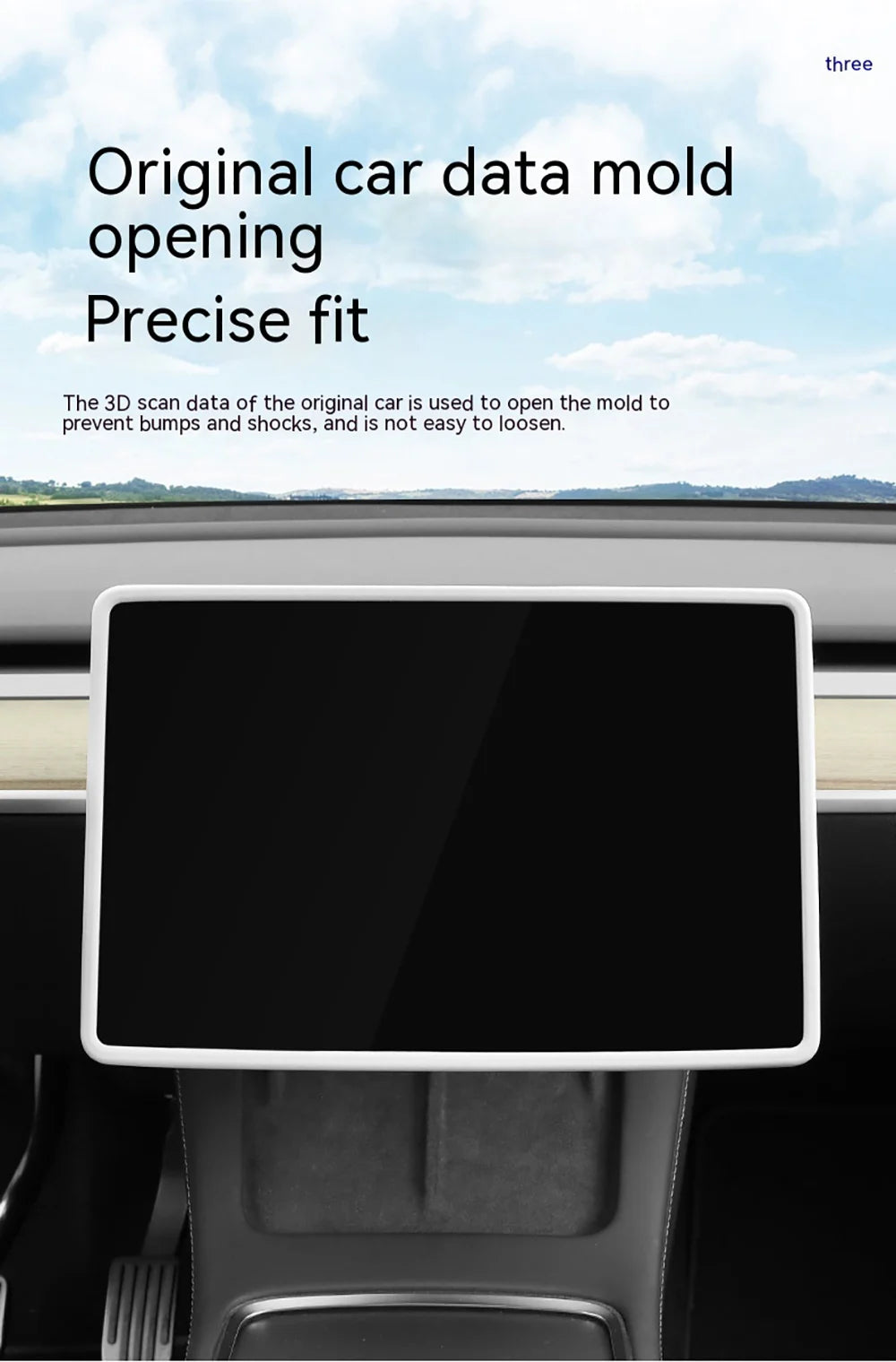 Silicone Screen Frame Protector – Anti-Collision Cover for Tesla Model 3 Y