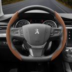 Suede Steering Wheel Cover – Anti-Slip Segmented Grip for Peugeot Vehicles