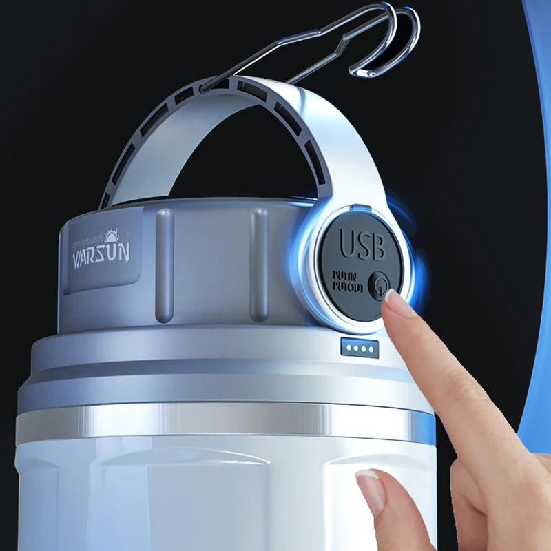 Rechargeable Solar Camping Lamp – 1100 Lumen LED Light for Outdoor Sports