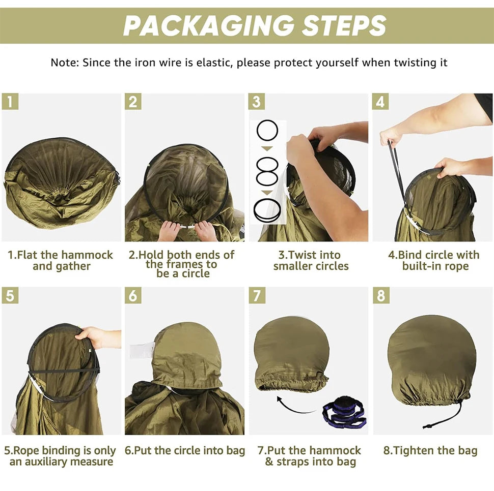 Camping Hammock – Quick Opening with Mosquito Net for Outdoor Sleeping