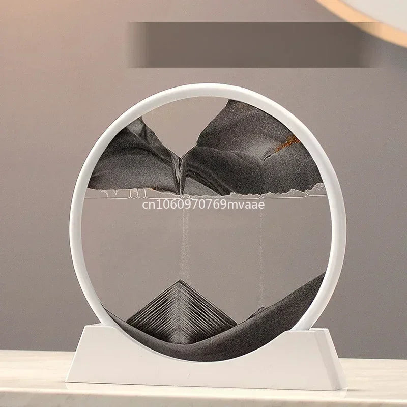 3D Moving Sand Art Frame – Dynamic Liquid Hourglass for Office Home Decor