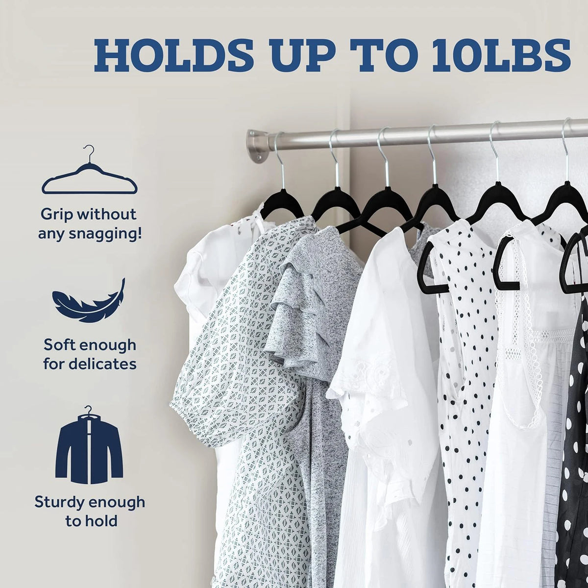 Velvet Non-Slip Hangers – Heavy Duty Space Saving Garment Hangers for Closets