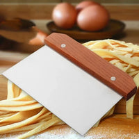 Stainless Steel Dough Scraper – Noodle Cutter with Scale for Baking