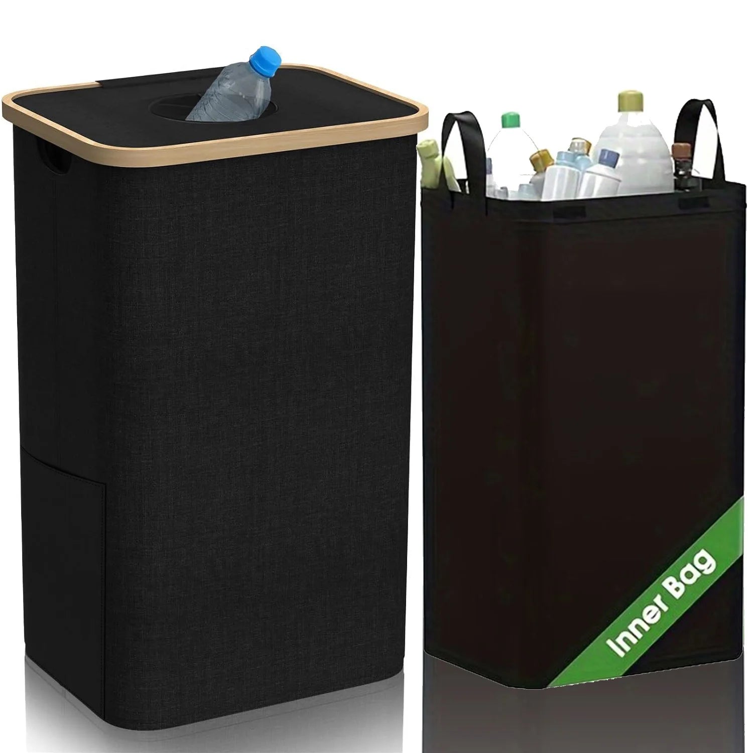 100L Kitchen Recycling Bin – Removable Tote Bags for Waste Sorting