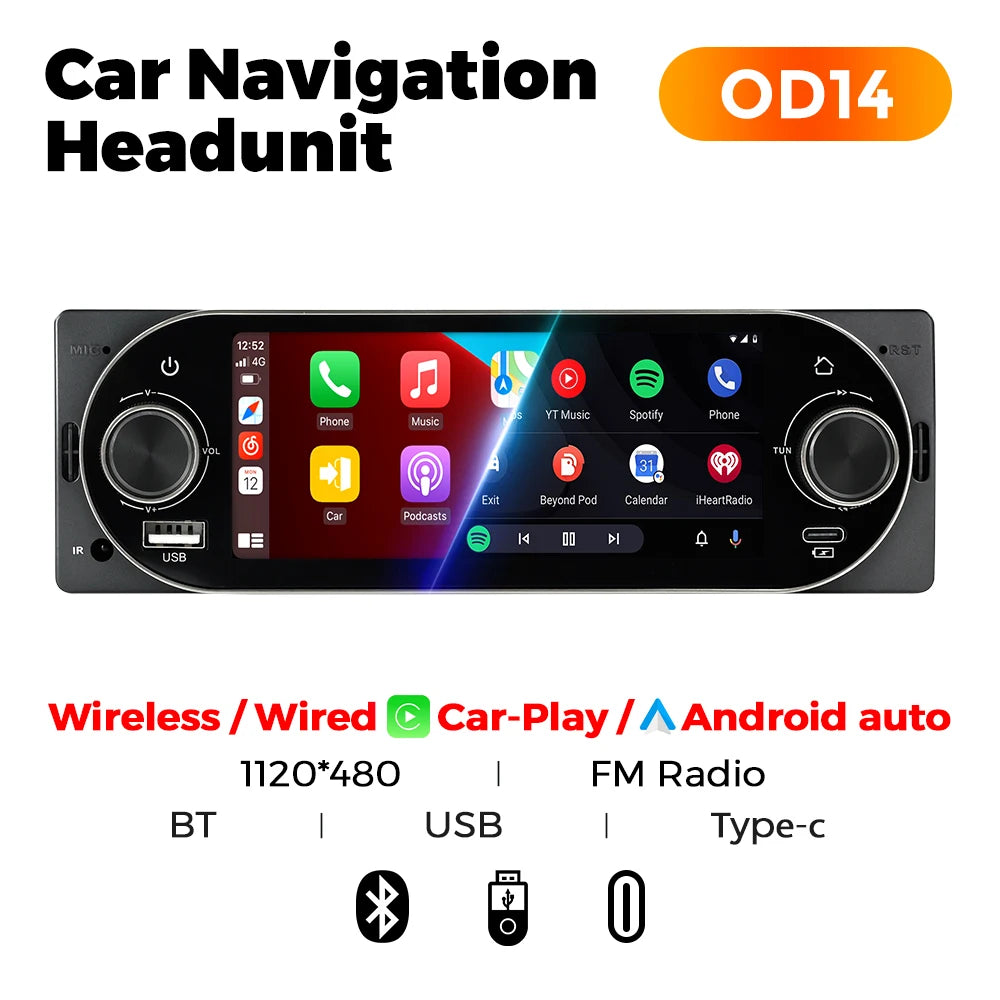 Car Multimedia Player – 6.86 Inch Touchscreen for Apple CarPlay and Android