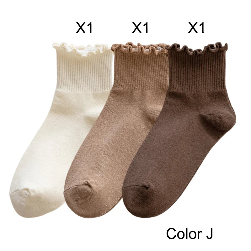 Ruffled Ankle Socks – Breathable Japanese Style Kawaii Hosiery for Women