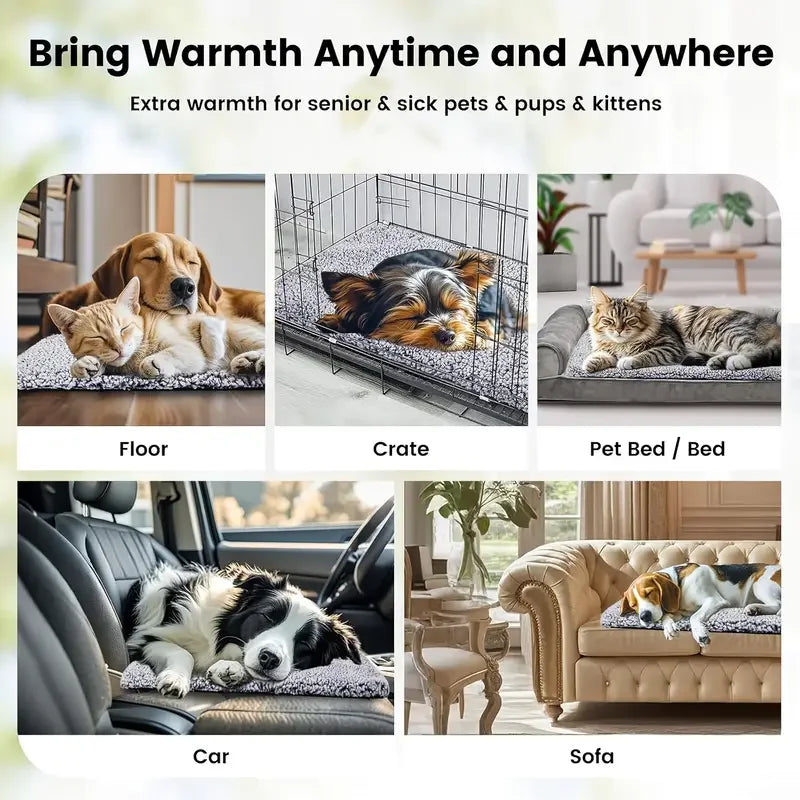 Self-Warming Pet Pad – Thermal Bed Mat for Cats and Dogs in Winter