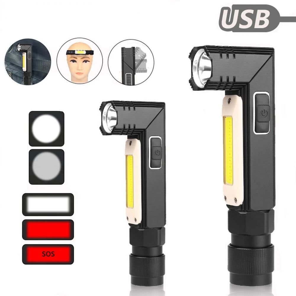 Rechargeable LED Work Light – Magnetic COB Flashlight for Outdoor Repairs