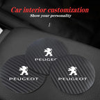 Silicone Car Cup Coasters – Non-Slip Waterproof Interior Pads for Peugeot