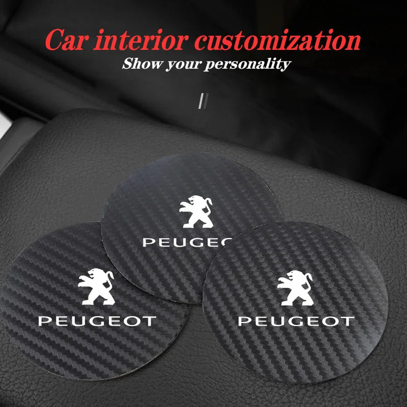 Silicone Car Cup Coasters – Non-Slip Waterproof Interior Pads for Peugeot