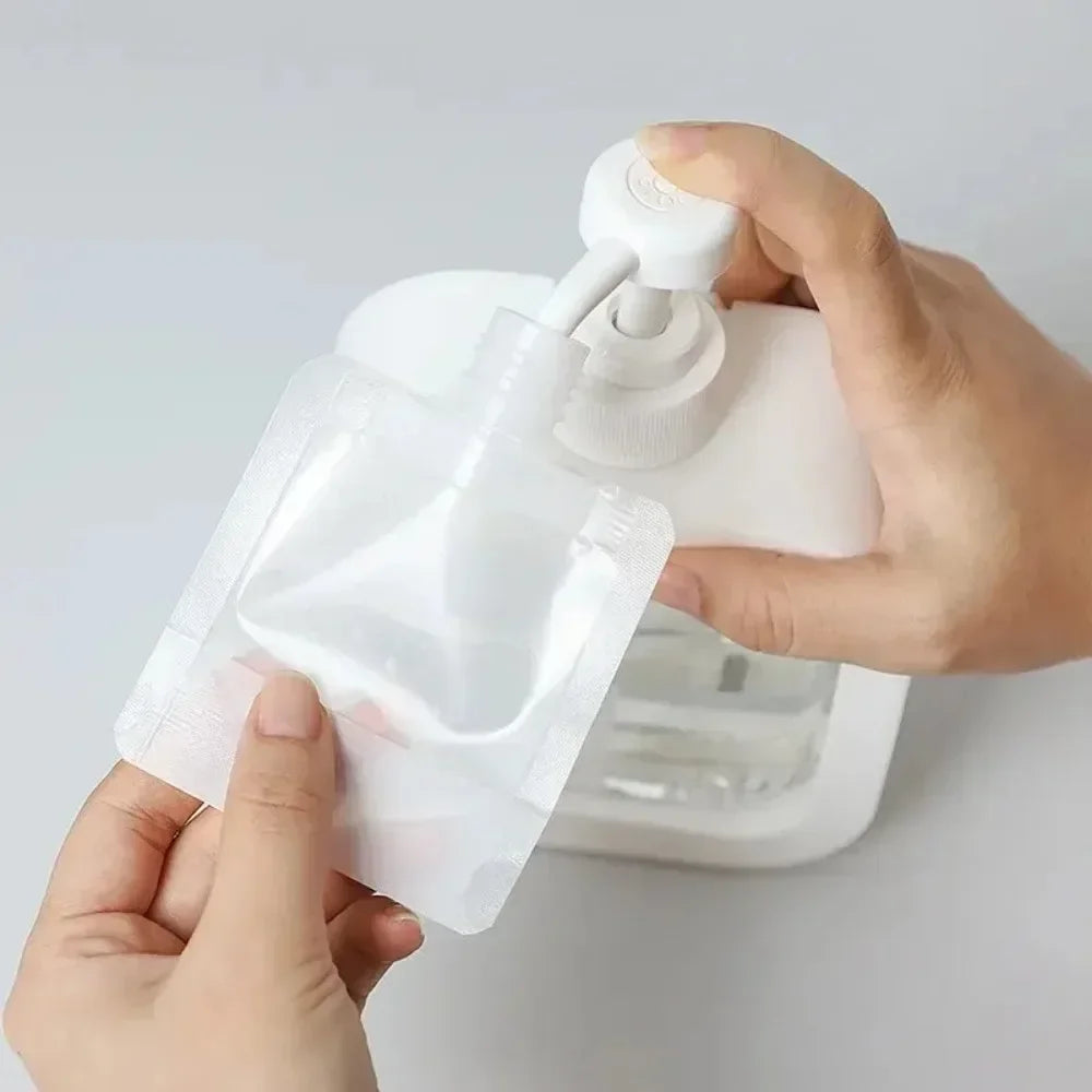 Refillable Travel Squeeze Pouches – Leakproof Toiletry Bags for Liquid Storage