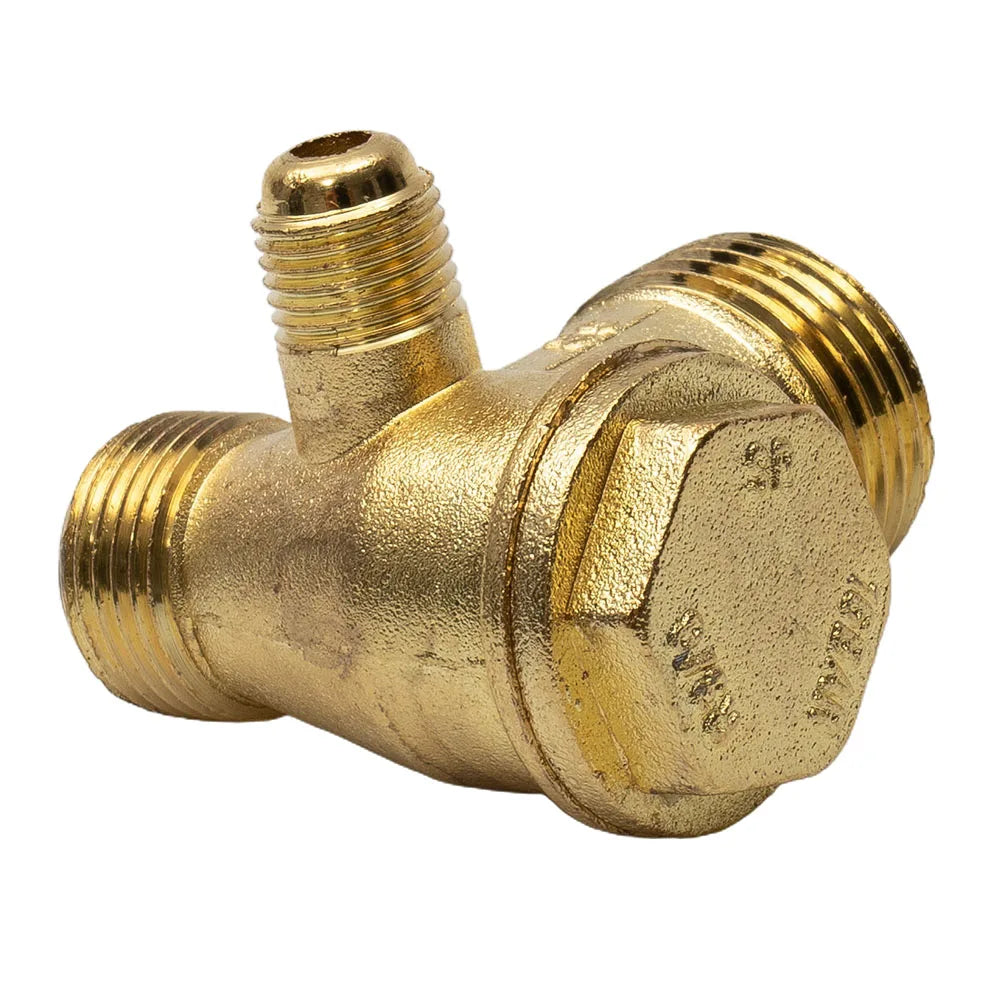 Air Compressor Check Valve – 3-Port Male Thread Connector for Pneumatic Systems