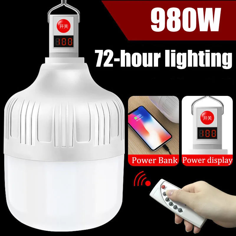 Rechargeable LED Camping Lantern – Portable Power Bank for Outdoor Tent Lighting