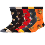 Combed Cotton Crew Socks – Novelty Patterned Casual Apparel for Men and Women