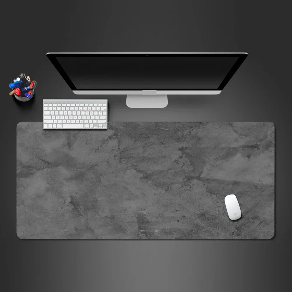 Large Grey Desk Mat – 900x400mm Stitched Edge Mouse Pad for Gaming and Office