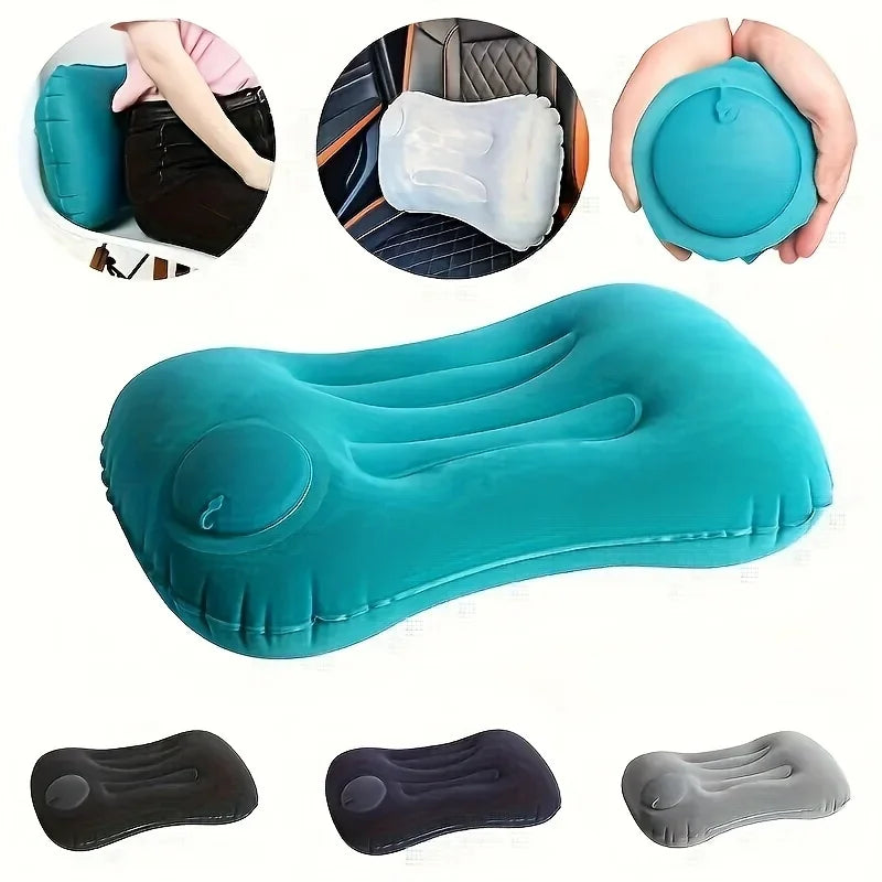 Portable Inflatable Travel Pillow – Ergonomic Neck and Waist Support for Flights