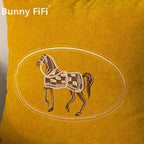 Embroidered Horse Cushion Cover – 45cm Decorative Pillow Case for Home Sofa