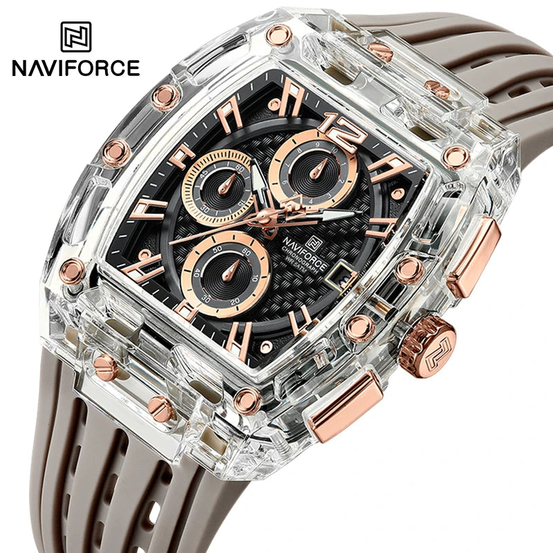 NAVIFORCE Silicone Chronograph Watch – Waterproof Sport Accessory for Men