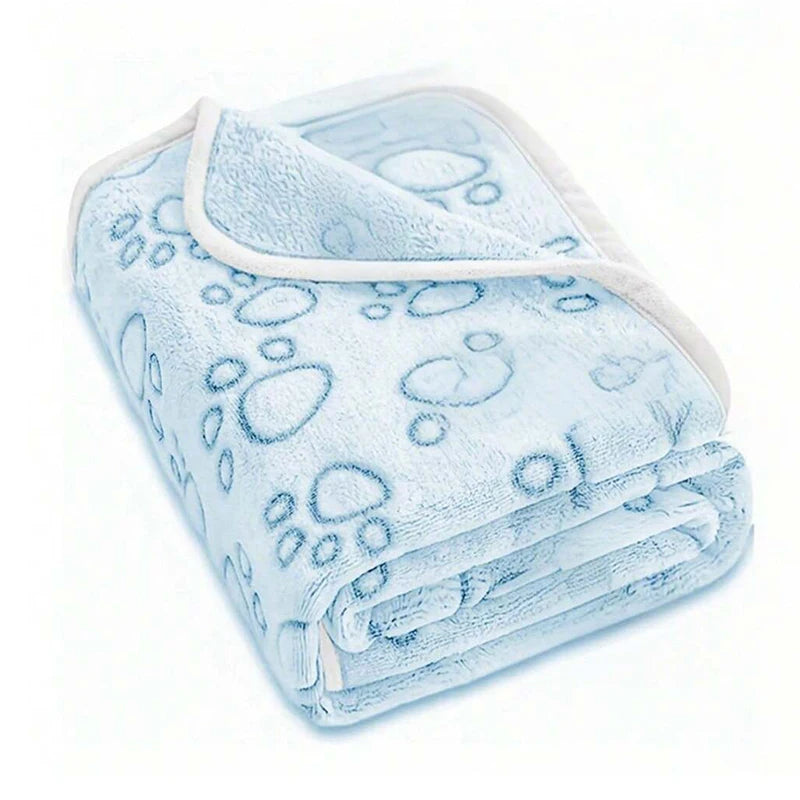 Ultra-Soft Paw Print Dog Blanket – Cozy Fleece Mat for Pets