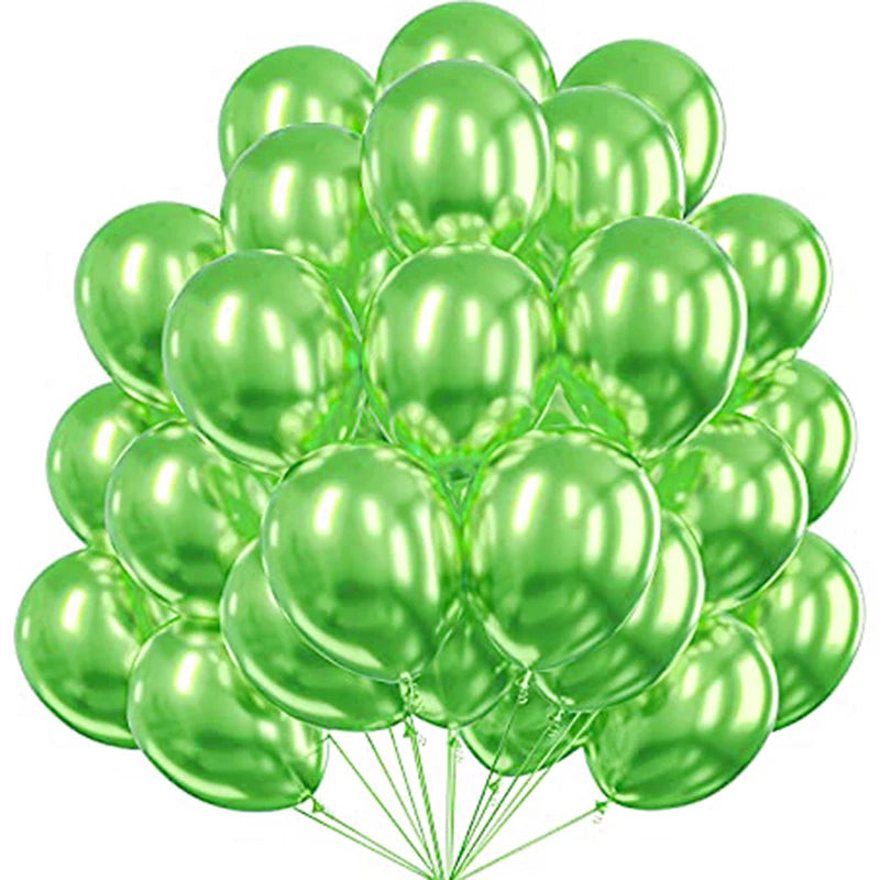 12-Inch Round Metallic Confetti Balloons – Latex Party Decor for Anniversaries