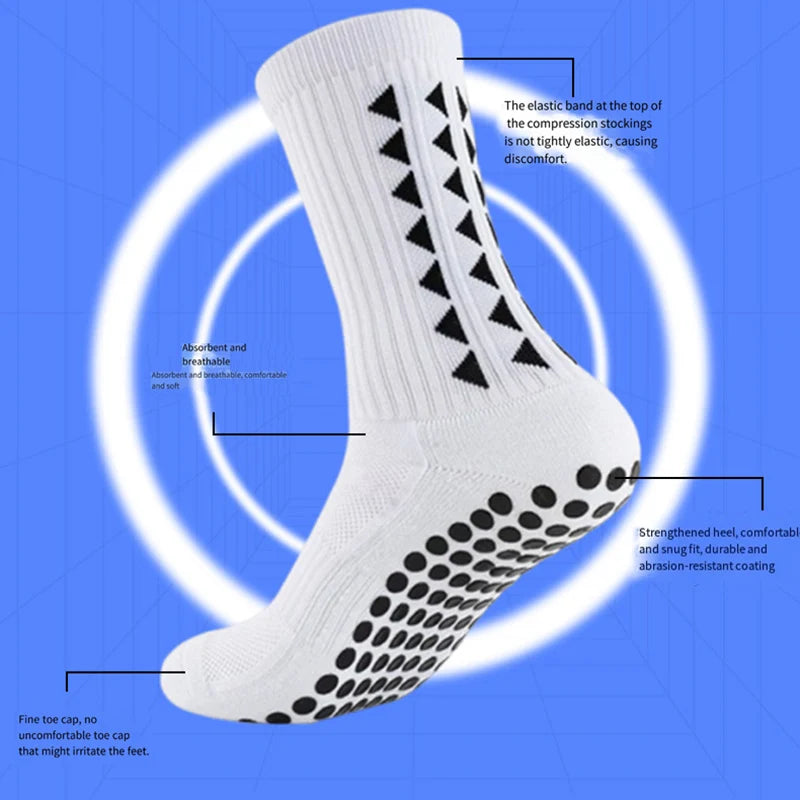 Non-Slip Grip Athletic Socks – Towel Bottom for Soccer Football and Running