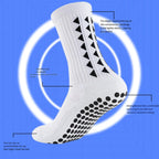 Non-Slip Grip Athletic Socks – Towel Bottom for Soccer Football and Running