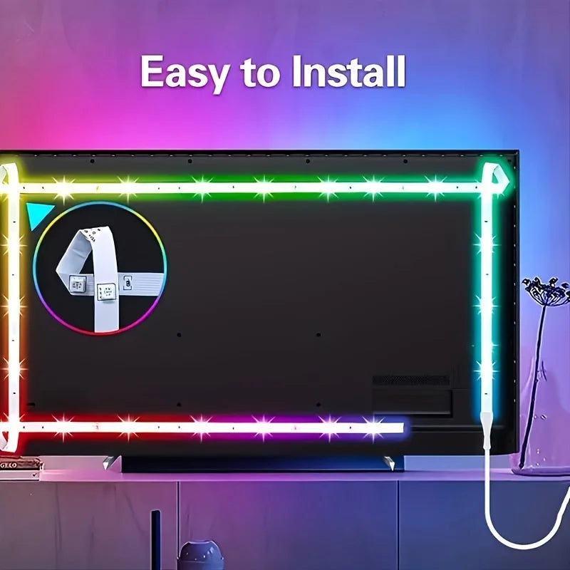 Bluetooth LED Strip Lights – RGB Color Changing Tape for TV Bedroom Lighting