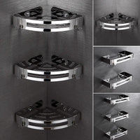 Stainless Steel Corner Shower Shelf – Wall Mounted Organizer for Bathroom Storage