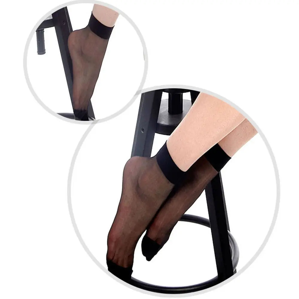 Ultrathin Crystal Nylon Ankle Socks – Sheer Summer Hosiery for Women