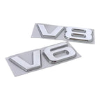 Metal V6 V8 Logo Emblem – Automotive Tailgate Fender Badge for Toyota