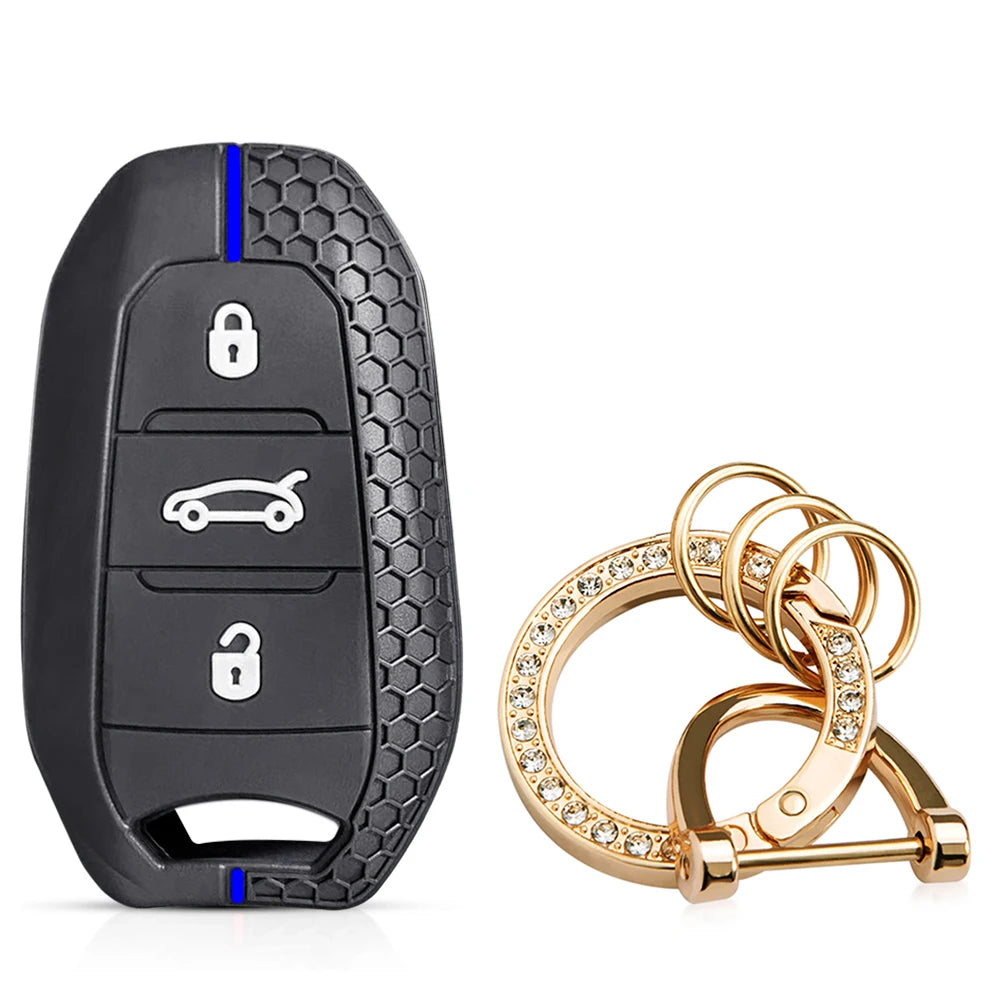 Silicone Car Key Fob Cover – Protective Remote Case for Peugeot and Citroen