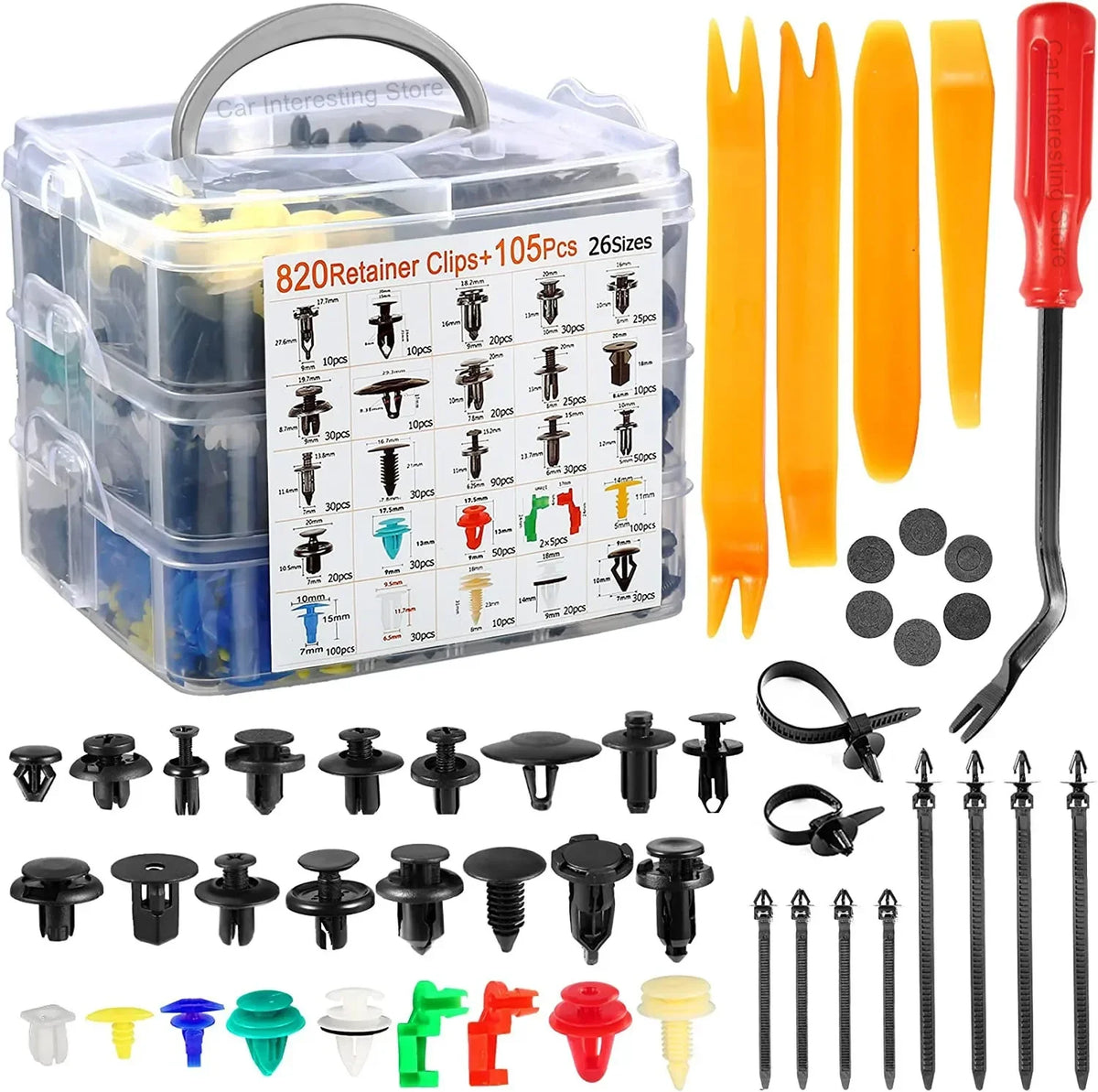 Automotive Plastic Fastener Kit – Bumper and Fender Rivet Retainers for Car Repair