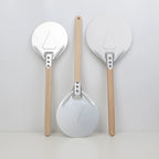 Perforated Aluminum Pizza Peel – Non-Slip Wooden Handle for Home Baking