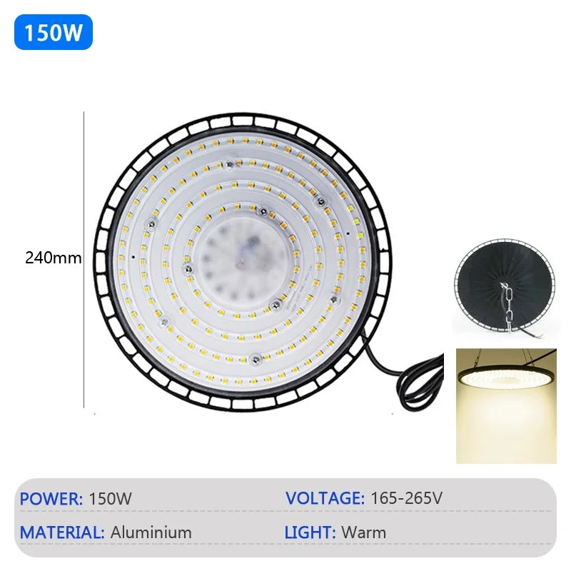 UFO LED High Bay Light – 200W Waterproof Industrial Lighting for Warehouse