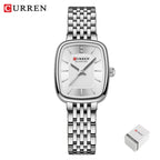 Gold Stainless Steel Quartz Watch – Elegant Square Dial for Business Fashion