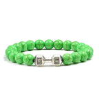 Volcanic Stone Dumbbell Bracelet – Matte Lava Bead Jewelry for Fitness Enthusiasts